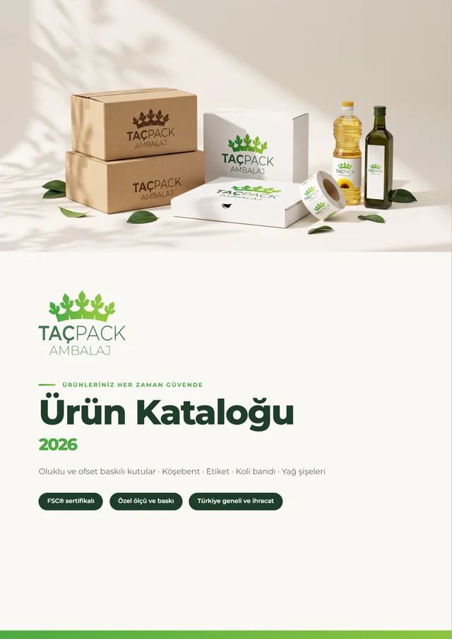 Taçpack Ambalaj ürün kataloğu kapağı